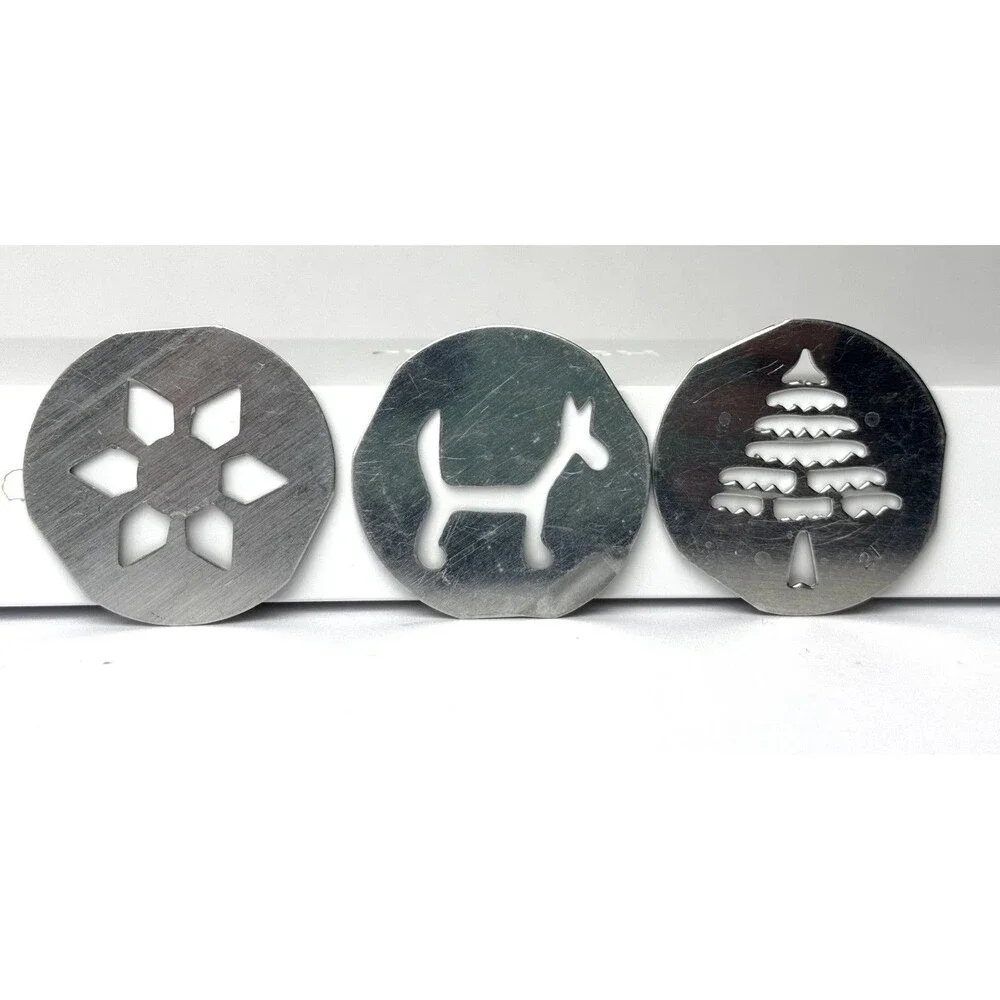Vintage Mirro Aluminum Cookie Pastry Press 7 Discs Booklet Box Base USA